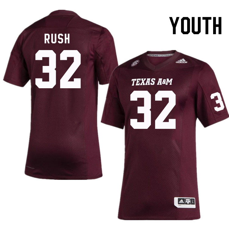 Youth #32 Jaxon Rush Texas A&M Aggies College Football Jerseys Stitched Sale-Maroon